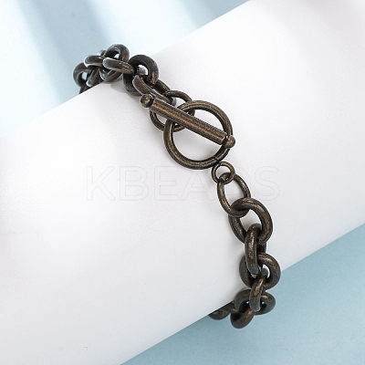 304 Stainless Steel Cable Chains Bracelets for Women Men BJEW-P376-02AB-1