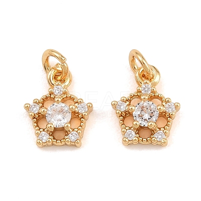 Brass Micro Pave Cubic Zirconia Charms CU-CBAA6E8-05G-02-1