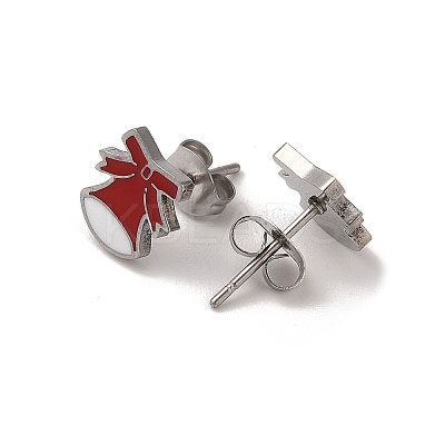 3 Pairs 3 Styles Christmas 304 Stainless Steel Hoop & Studs Earrings Set for Women EJEW-K279-12G-P-1