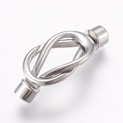 Tarnish Resistant 304 Stainless Steel Magnetic Clasps with Glue-in Ends STAS-L189-13P-1