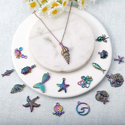 24 Pcs Ocean Themed 316L Surgical Stainless Steel  Pendants JX096A-1