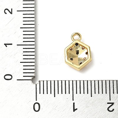 Brass Micro Pave Cubic Zirconia Charms KK-I276-39G-1