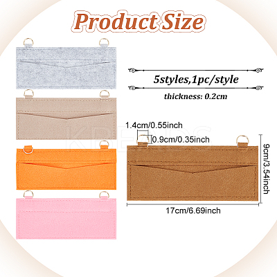 5Pcs 5 Colors Wool Felt Bag Organizer Inserts FIND-WR0007-29C-1
