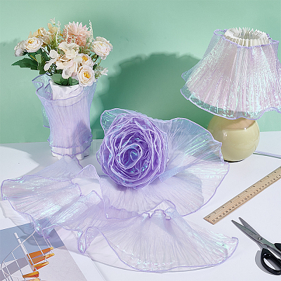 10M Iridescent Organza Pleated Lace Ribbon OCOR-HY0002-34C-1