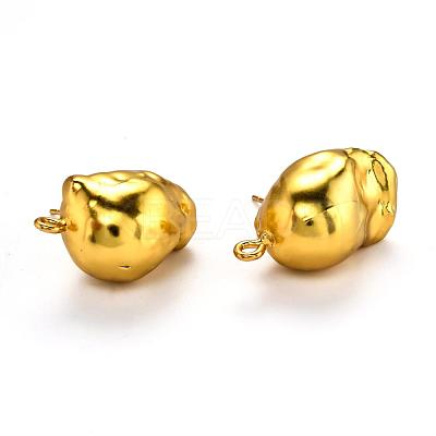 Natural Baroque Pearl Stud Earring Findings KK-G398-10G-1