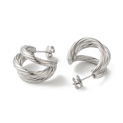 Non-Tarnish 304 Stainless Steel Stud Earrings EJEW-Z026-11P-1