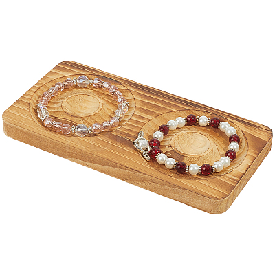 Beech Wooden Jewelry Bracelet Finger Ring Diplay Holder Tray ODIS-WH0010-02J-02-1