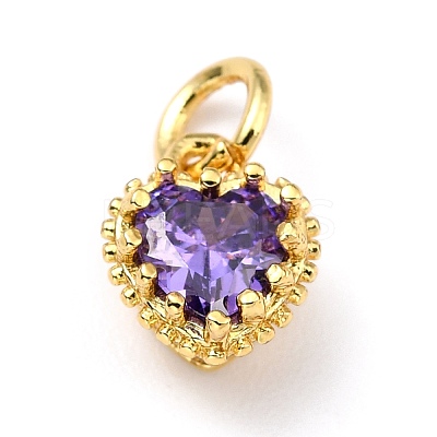 Brass Micro Pave Mixed Color Cubic Zirconia Pendants ZIRC-D120-02G-03-1