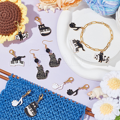 Alloy Enamel Pendant Locking Stitch Markers HJEW-AB00102-1