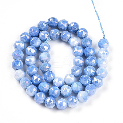 Anti-Tarnish Electroplate Glass Beads Strands GLAA-N010-8mm-02-1