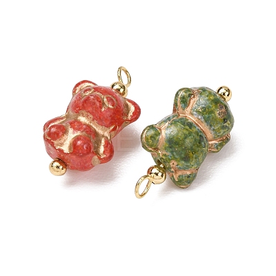 Baking Paint & Golden Metal Enlaced Glass Pendants GL-CBA010C-11G-1