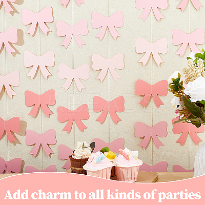 8Pcs Bowknot Decoration Paper Flag Banners AJEW-DC0003-25-1