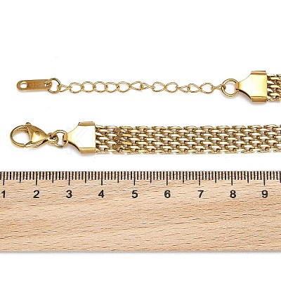 Ion Plating(IP) 304 Stainless Steel Mesh Chain Bracelet BJEW-G669-14G-1