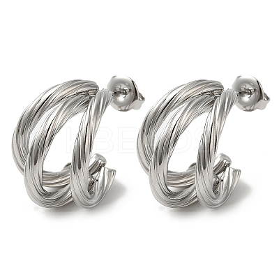 Non-Tarnish 304 Stainless Steel Stud Earrings EJEW-Z026-11P-1