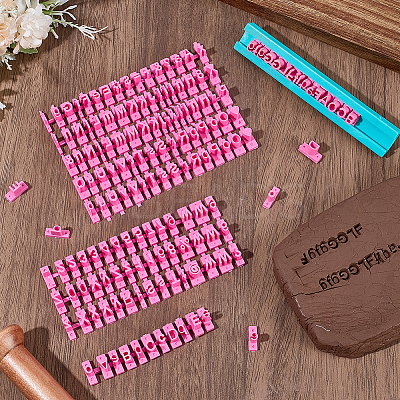 1 Bag Letters & Numbers PP Plastic Cookie Stamps DIY-SC0033-91-1