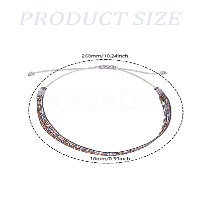1Pc Bohemia Polyester Braided Flat Cord Bracelet BJEW-LP0004-23-1
