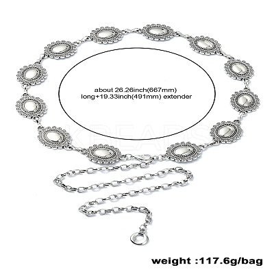 Oval Link Chain Waist Chains AJEW-CJC0006-03AS-1