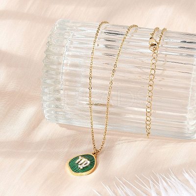 304 Stainless Steel Micro Pave Cubic Zirconia constellation Pendant Necklaces NJEW-R021-01G-08-1