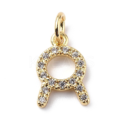 Brass Micro Pave Cubic Zirconia Charms ZIRC-F131-16G-08-1