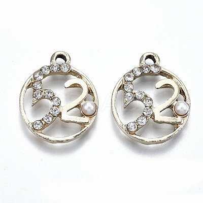 UV Plated Alloy Pendants PALLOY-S181-013G-RS-1