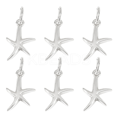 6Pcs 925 Sterling Silver Pendants STER-DR0001-33-1