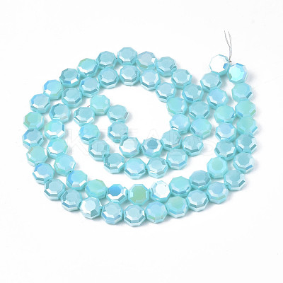Electroplate Opaque Solid Color Glass Beads Strands EGLA-N002-27-A05-1
