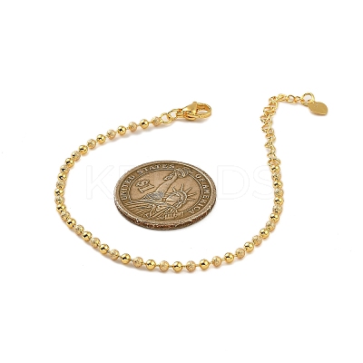 Rack Plating Brass Round Beaded Bracelets for Women BJEW-G735-01G-1