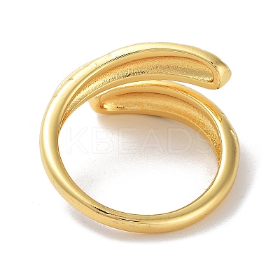 Brass Open Cuff Rings for Women RJEW-E292-21G-1