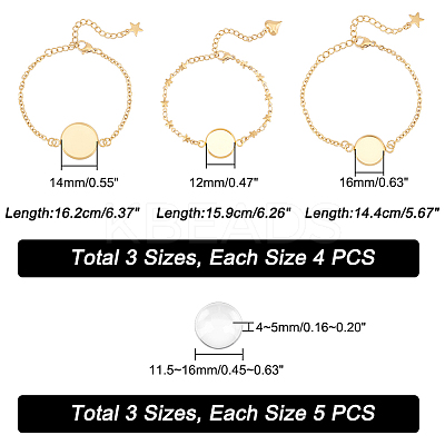 DIY Blank Dome Flat Round Link Bracelet Making Kit DIY-UN0003-85-1