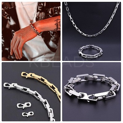 2Pcs 2 Styles 316 Surgical Stainless Steel Lobster Claw Clasps FIND-CJ0011-12-1