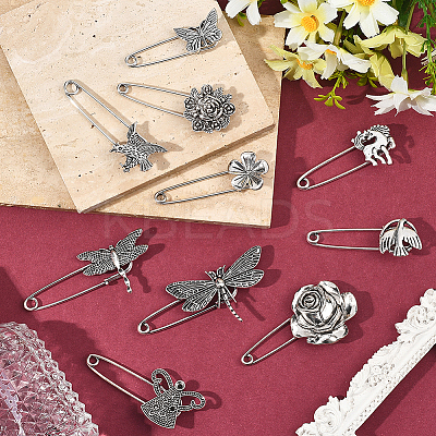 20Pcs 10 Styles Alloy Kilt Pins for Backpack Clothes JEWB-SC0001-79-1