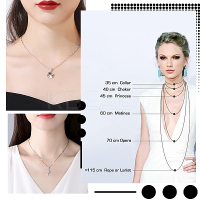 Anti-Tarnish 2Pcs Rhodium Plated 925 Sterling Silver Boston Link Chain Necklaces Set STER-BBC0006-13B-1
