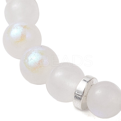 6.5mm Round Natural Labradorite & Rose Quartz & Electroplated White Moonstone Beaded Stretch Bracelets for Women Men BJEW-JB10478-1