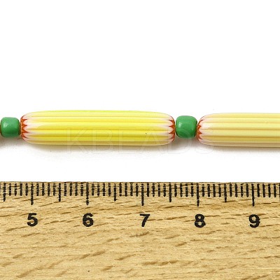 Handmade Lampwork Chevron Beads LAMP-Z019-01-07-1