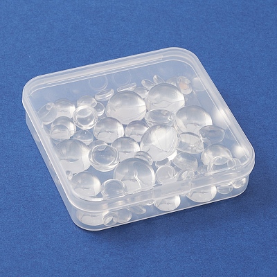 56Pcs 5 Styles Transparent Glass Cabochons GGLA-FS0001-03-1