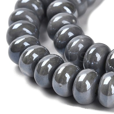 Glazed Porcelain Rondelle Beads PORC-Q001-01G-1