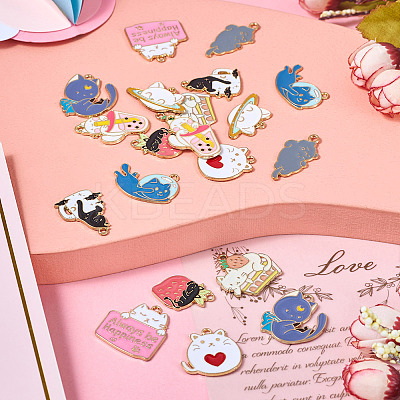 20Pcs 10 Colors Cute Alloy Pendants ENAM-TA0001-91-1