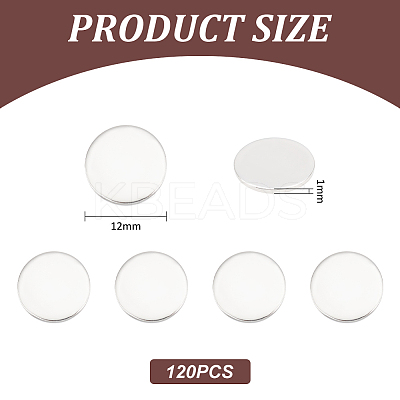 120Pcs 304 Stainless Steel Stamping Blank Tag Cabochons STAS-UN0055-71A-1