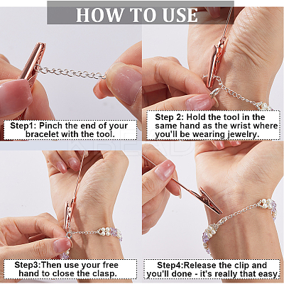 5Pcs 5 Styles Iron Alligator Clips AJEW-SC0002-29RG-1