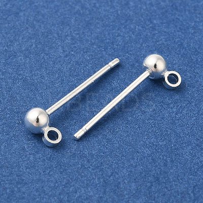 Brass Studs Earrings Finding KK-K383-03A-S-1