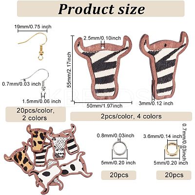 DIY Cattle Head Dangle Earring Making Kit DIY-OC0009-75-1