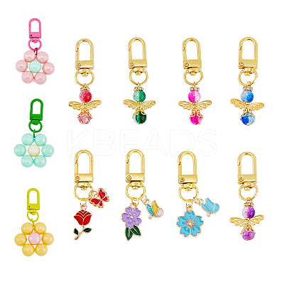 Angel & Flower Pendant Decorations HJEW-FH0001-27-1