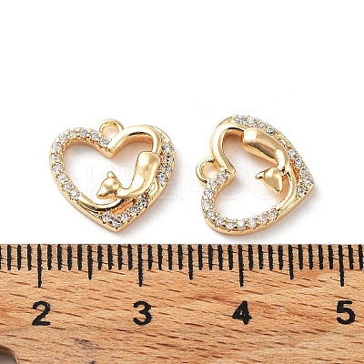 Rack Plating Brass Micro Pave Cubic Zirconia Pendants KK-K333-92G-1