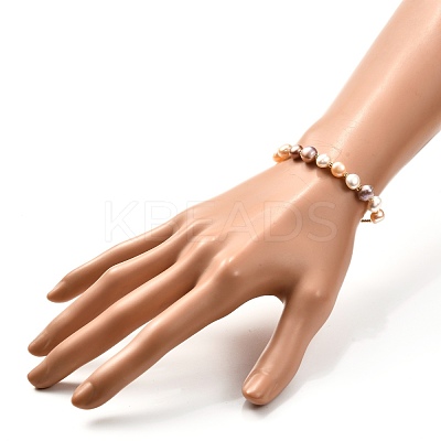 Natural Pearl Beads Adjustable Slider Bracelet for Girl Women Gift BJEW-JB06820-02-1