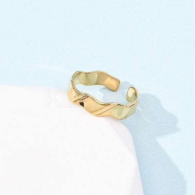 304 Stainless Steel Open Cuff Rings for Women RJEW-K309-16G-1