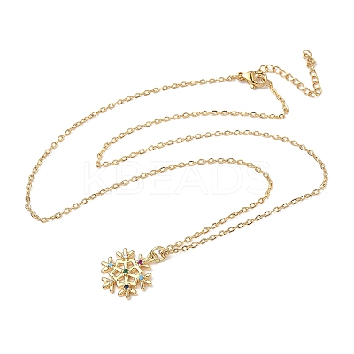 Brass Micro Pave Cubic Zirconia Pendant Necklaces NJEW-F271-11-1-1