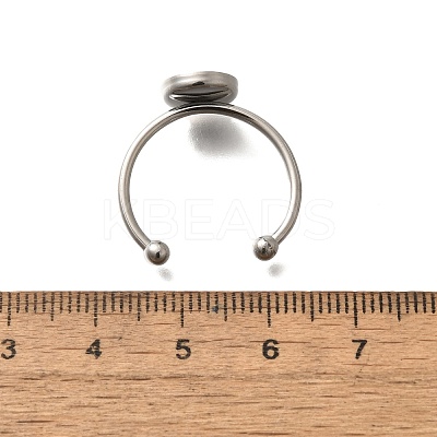 304 Stainless Steel Open Cuff Ring Components STAS-M057-01C-P-1