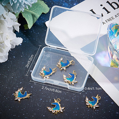 6Pcs Rack Plating Brass Micro Pave Cubic Zirconia Pendants KK-BBC0003-15-1