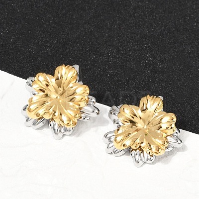 304 Stainless Steel Stud Earrings EJEW-U045-04B-GP-1