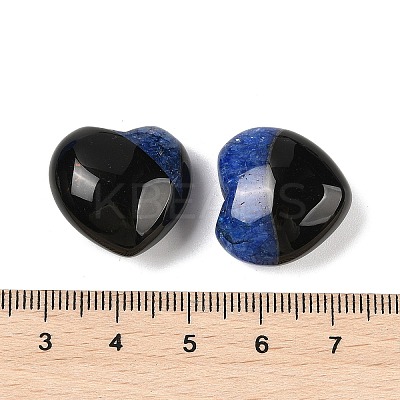 Natural Agate(Dyed & Heated) Heart Palm Stone G-Q021-04E-1